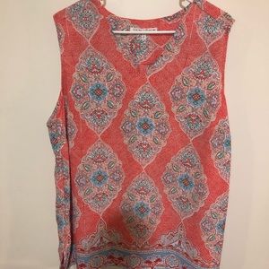 Orange patterned blouse